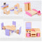 Wooden DIY Dolls Doll House 3 Level Kids Pretend Play Toys Full Furniture Set