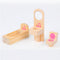 Wooden DIY Dolls Doll House 3 Level Kids Pretend Play Toys Full Furniture Set