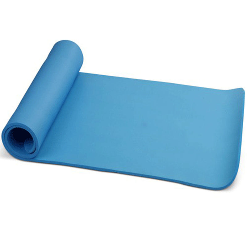 10mm Extra Thick NBR Yoga Mat Gym Pilates Fitness Exercise - blue