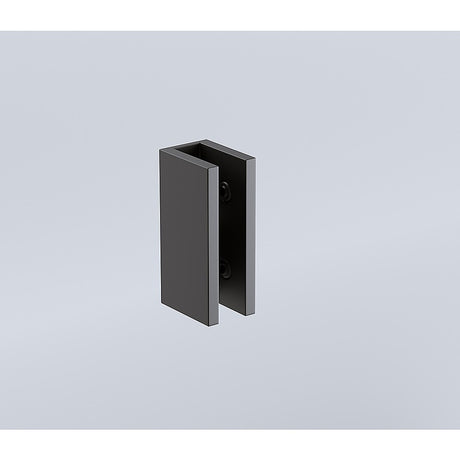 100cm Wall to Wall Frameless Shower Screen with Black Brackets and SS Hinges, Square Knob Handle