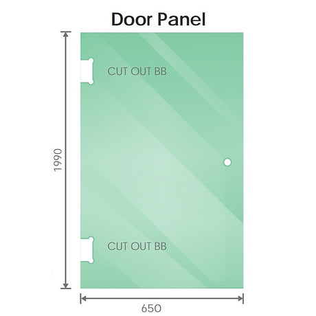 100cm Wall to Wall Frameless Shower Screen with Black Brackets and SS Hinges, Round Knob Handle