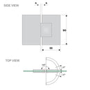 100cm Wall to Wall Frameless Shower Screen with Black Brackets and SS Hinges, Round Knob Handle