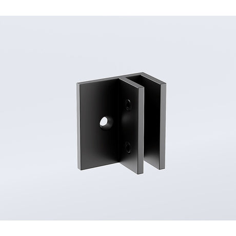 100cm Wall to Wall Frameless Shower Screen with Black Brackets and Brass Hinges, Square Knob Handle