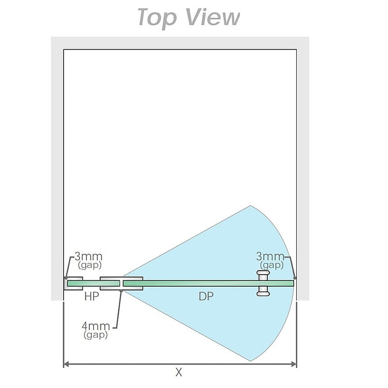 100x100cm Corner Frameless Shower Screen with Black Brackets and Brass Hinges, Round Knob Handle