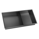 641 x 336 x 101mm Shower Niche Double Shelf Organizer No Tile Needed in Black