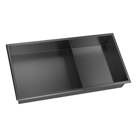 641 x 336 x 101mm Shower Niche Double Shelf Organizer No Tile Needed in Black