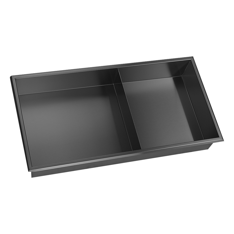 641 x 336 x 101mm Shower Niche Double Shelf Organizer No Tile Needed in Black