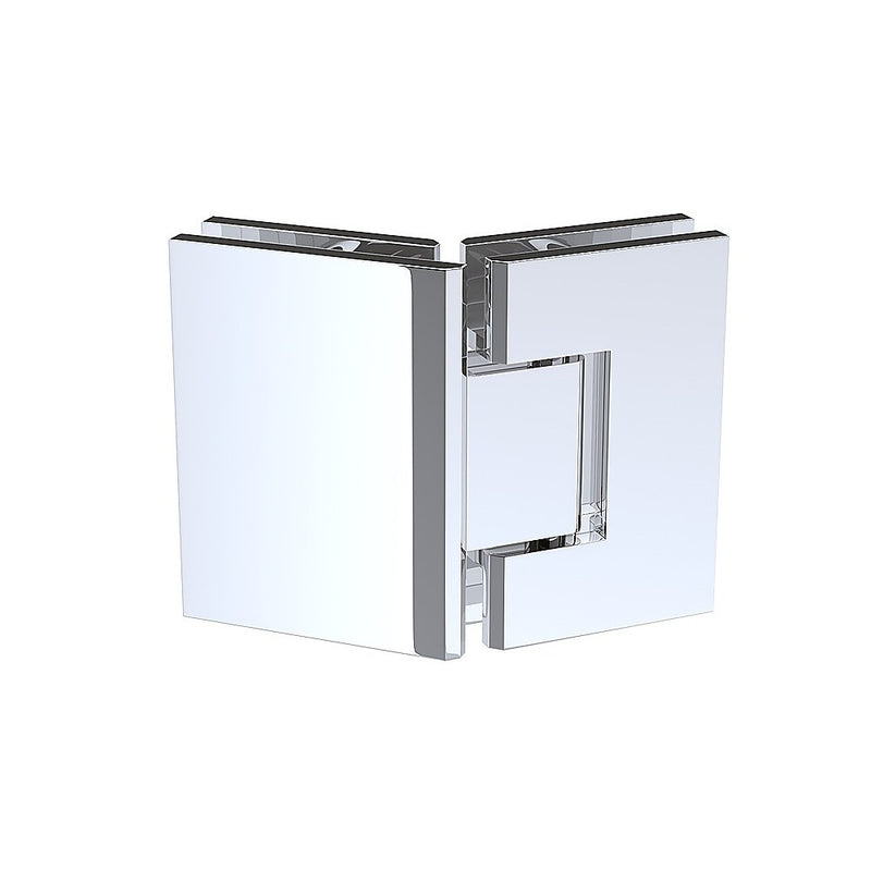 100cm Frameless Diamond Shower Screen with Chrome Brackets and SS Hinges, Square Knob Handle