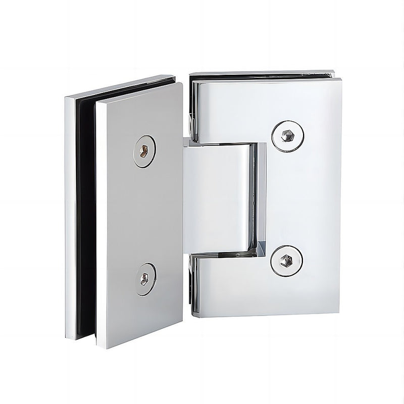 100cm Frameless Diamond Shower Screen with Chrome Brackets and SS Hinges, Square Knob Handle