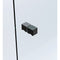 100cm Frameless Diamond Shower Screen with Black Brackets and SS Hinges, Square Knob Handle