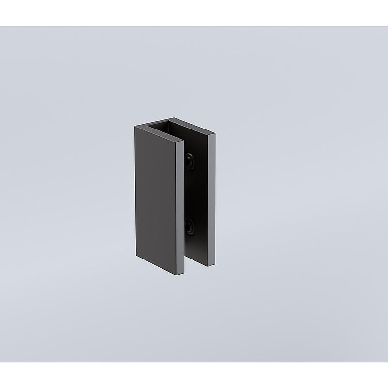 100cm Frameless Diamond Shower Screen with Black Brackets and SS Hinges, Square Knob Handle