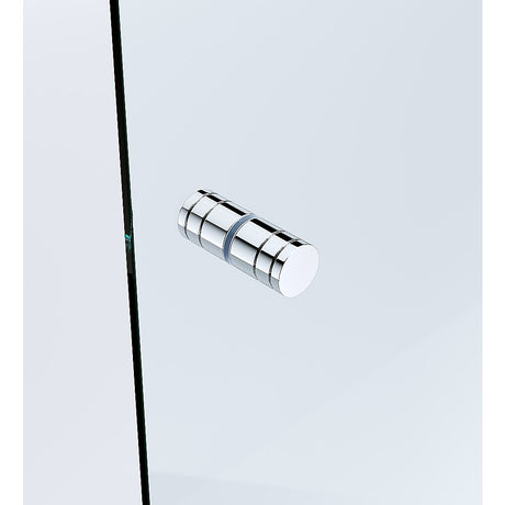 100cm Frameless Diamond Shower Screen with Chrome Brackets and SS Hinges, Round Knob Handle