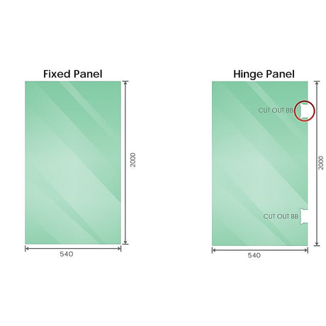 100cm Frameless Diamond Shower Screen with Chrome Brackets and SS Hinges, Square Double Pull Handle