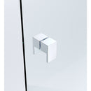 100cm Frameless Diamond Shower Screen with Chrome Brackets and SS Hinges, Square Double Pull Handle