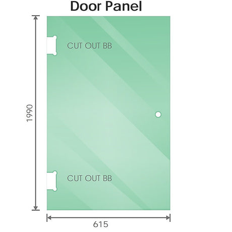 100cm Frameless Diamond Shower Screen with Chrome Brackets and SS Hinges, Square Double Pull Handle