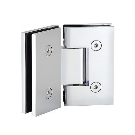 100cm Frameless Diamond Shower Screen with Chrome Brackets and SS Hinges, Square Double Pull Handle