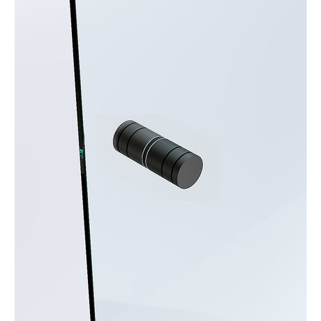 100cm Frameless Diamond Shower Screen with Channels and SS Hinges - Black