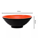 (12 Piece) Ramen Noodle Bowl with Spoon and Chopsticks Black Red