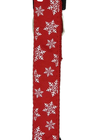 Christmas Dog Collars Adjustable X-Large Red Snow Flakes