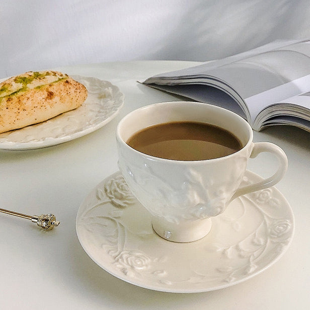 Faubourg Rose Embossed Cup and Saucer - 250ml