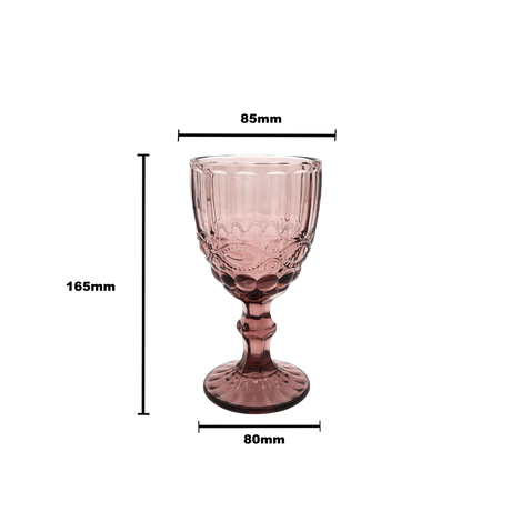 Faubourg Embossed Wine Glass - 310ml purple