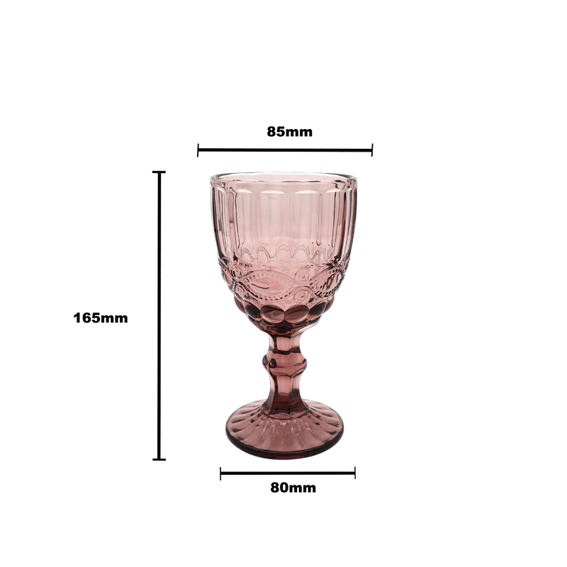 Faubourg Embossed Wine Glass - 310ml purple