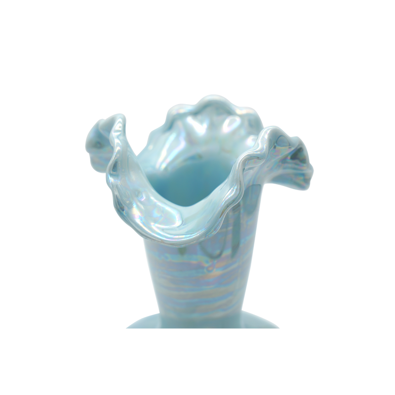 Mermaid Iridescent Ceramic Vase Blue