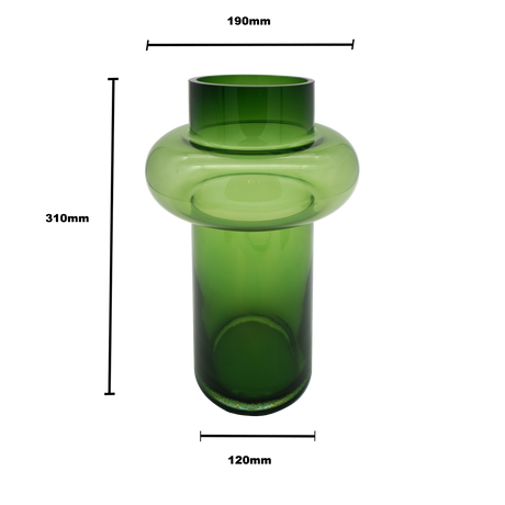 Bamboo Glass Vase - Green L