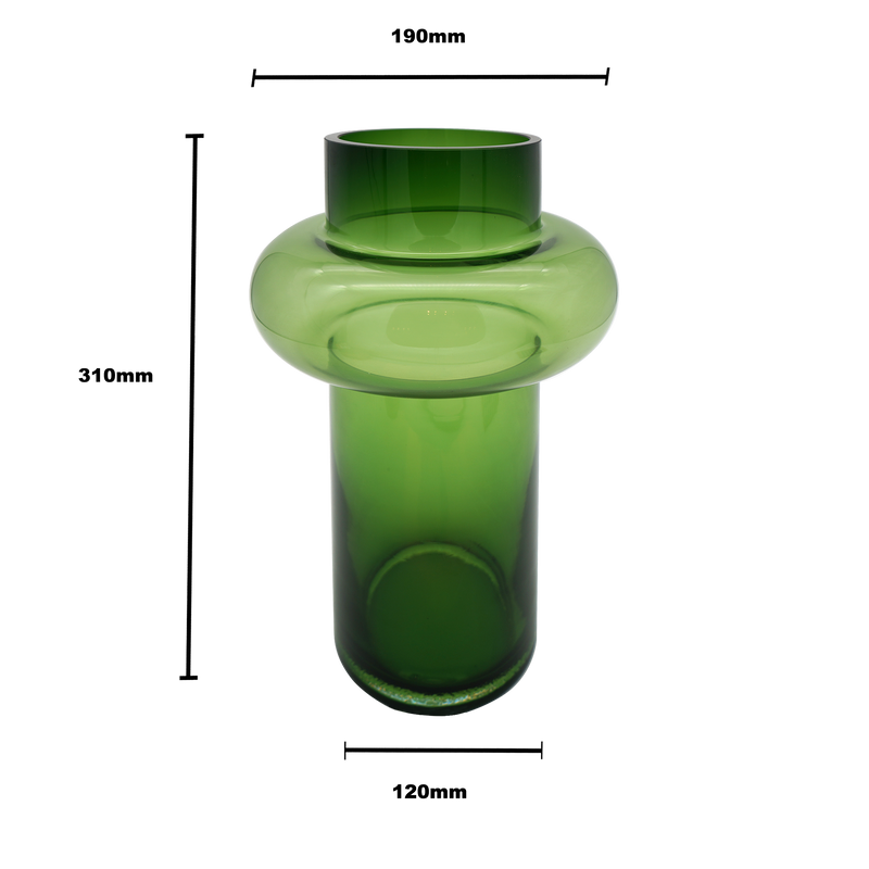 Bamboo Glass Vase - Green L