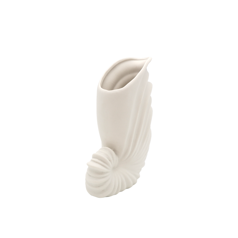 Shell White Ceramic Vase