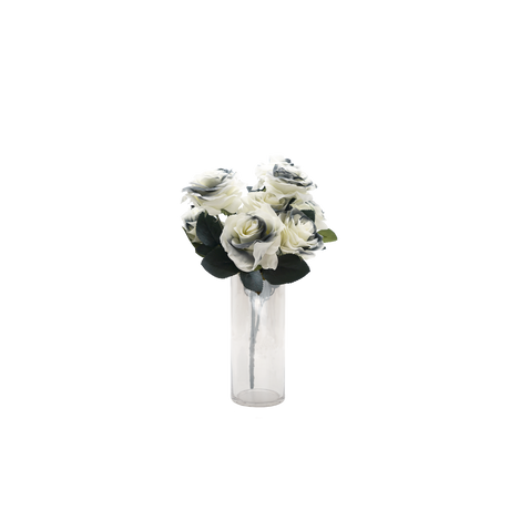 Faux Rose Bouquet Stem grey