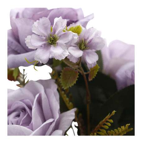 Faux Light Purple Rose/Blueberry Flower Stem