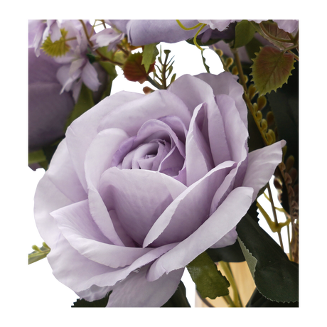 Faux Light Purple Rose/Blueberry Flower Stem