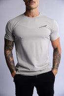 SLIM FIT COTTON TEE SILVER BLUE