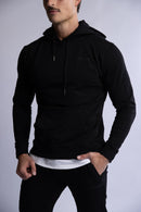 SLIM FIT TERRY HOODIE BLACK