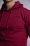 SLIM FIT TERRY HOODIE BURGUNDY