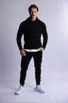 SLIM FIT TERRY JOGGERS BLACK