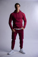 SLIM FIT TERRY JOGGERS BURGUNDY