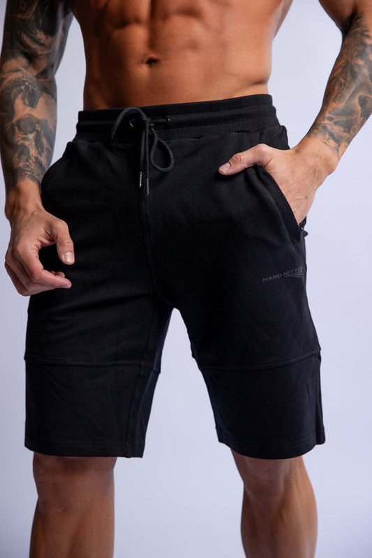 SLIM FIT TERRY SHORTS BLACK