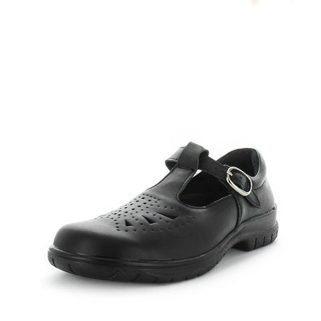 WILDE SCHOOL Girl's JAYNE2 School Black Smooth Shoe 1US