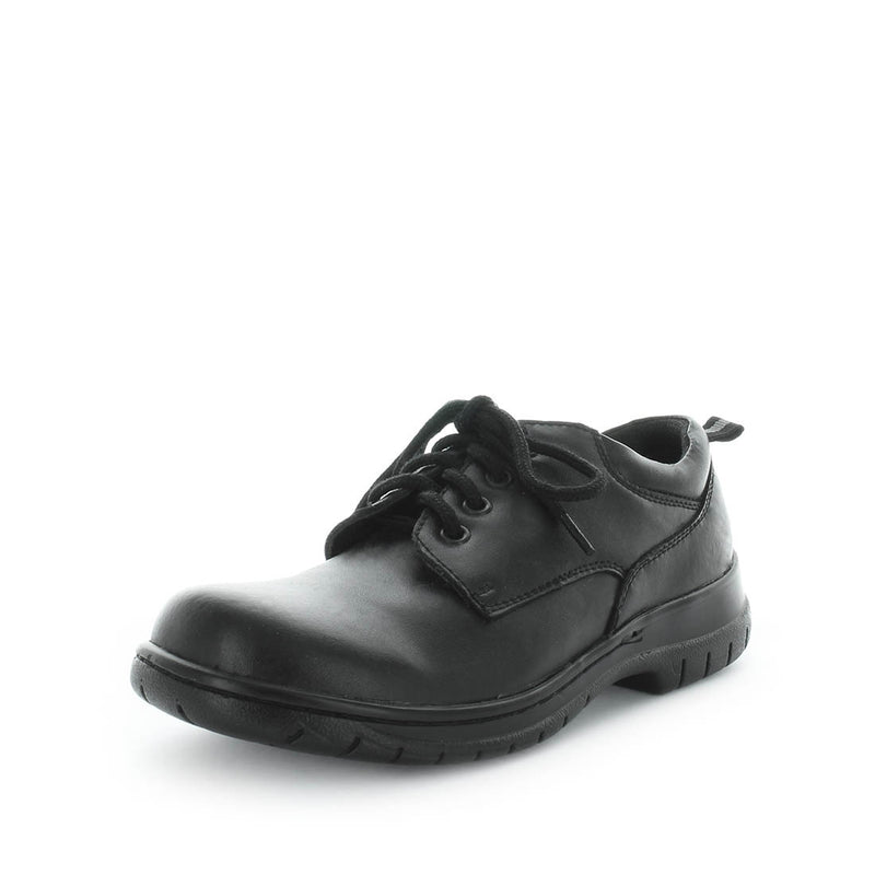 WILDE SCHOOL Girl's JUSTICE School Black Smooth Shoe 12US