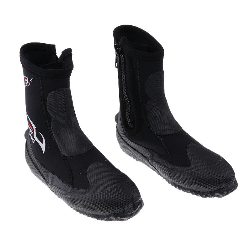 NNEOBA 5mm Neoprene Dive Boots - High Cut Zipper Wetsuit Boots