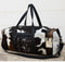 COWHIDE PATCH OVERNIGHT BAG