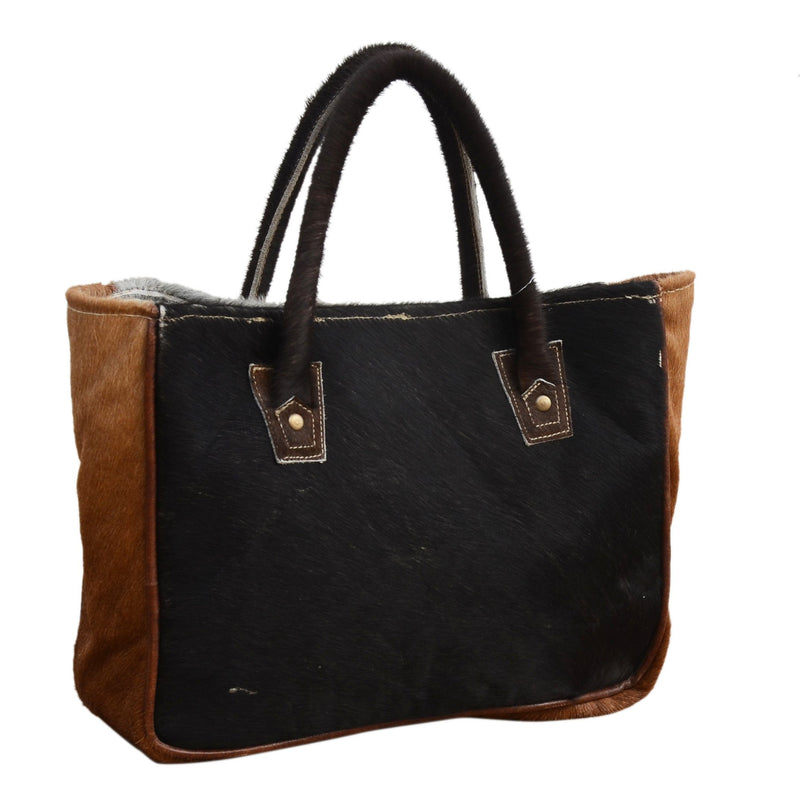 DOUBLE COWHIDE HANDLE IT BAG