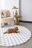 Bubble Washable Rug - White 100X100Cm