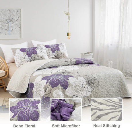 Serene Quilted bedspread and pillowcovers set: Enjoy Tranquil Comfort