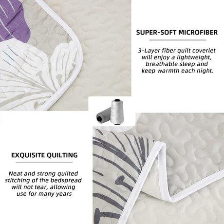 Serene Quilted bedspread and pillowcovers set: Enjoy Tranquil Comfort