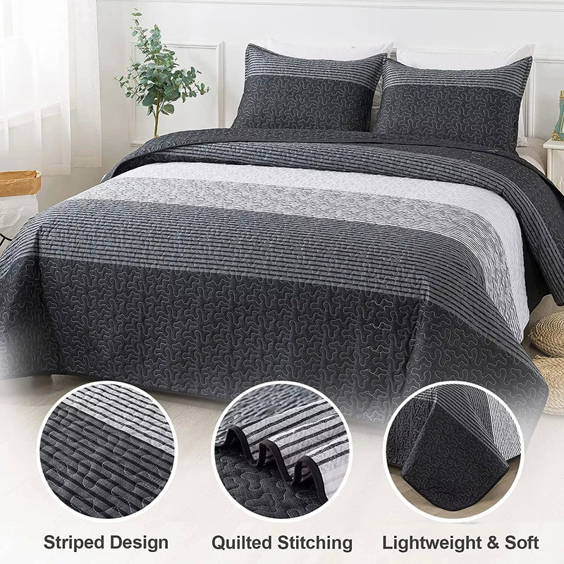 Detailed Quilted Bedspread and Pillowcases Set: A Signature of Quality and Style