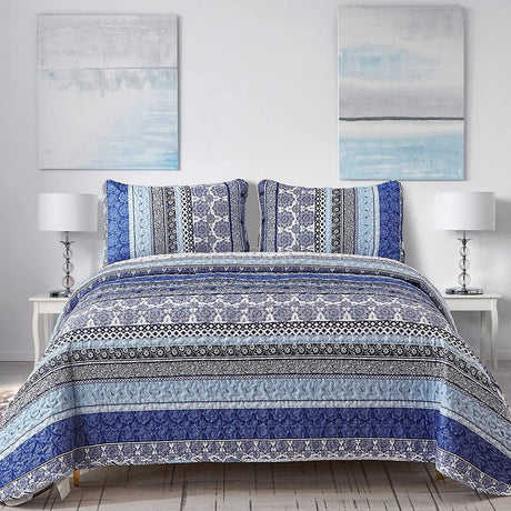 Sophisticated Quilted Coverlet and Pillowcases Set: A Timeless Addition