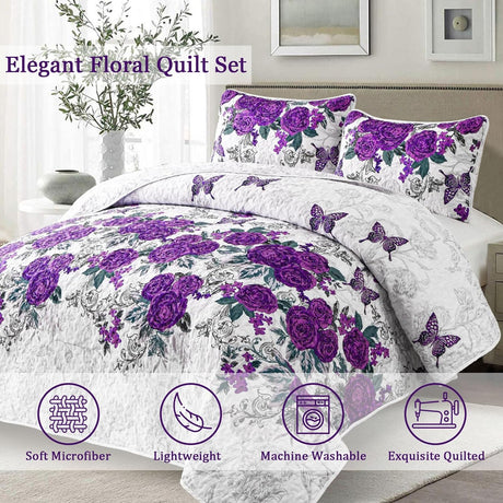 Eclectic Quilted coverlet and pillowcovers set: Add Unique Flair